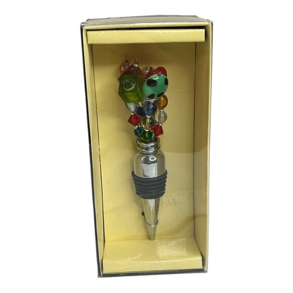 Colorful Art Glass Beads Bottle Stopper Bed Bath and Beyond NIB - Picture 1 of 6